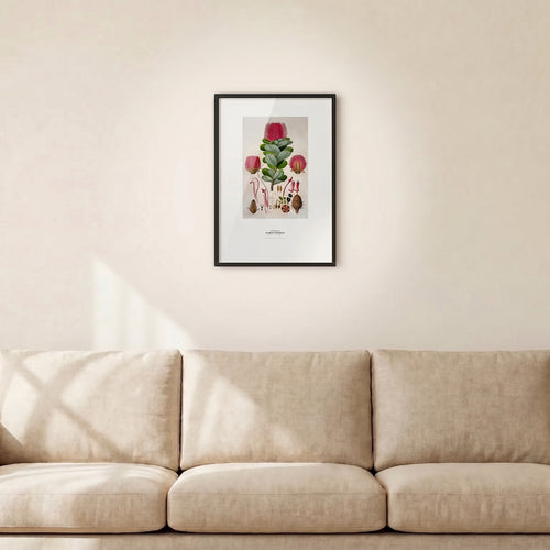 30 by 40 cm print on a wall