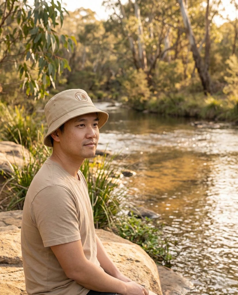 Banksia Crest Eco Bucket Hat - Birch & Banksia