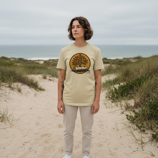 Bush Emblem Premium Unisex Tee - Birch & Banksia