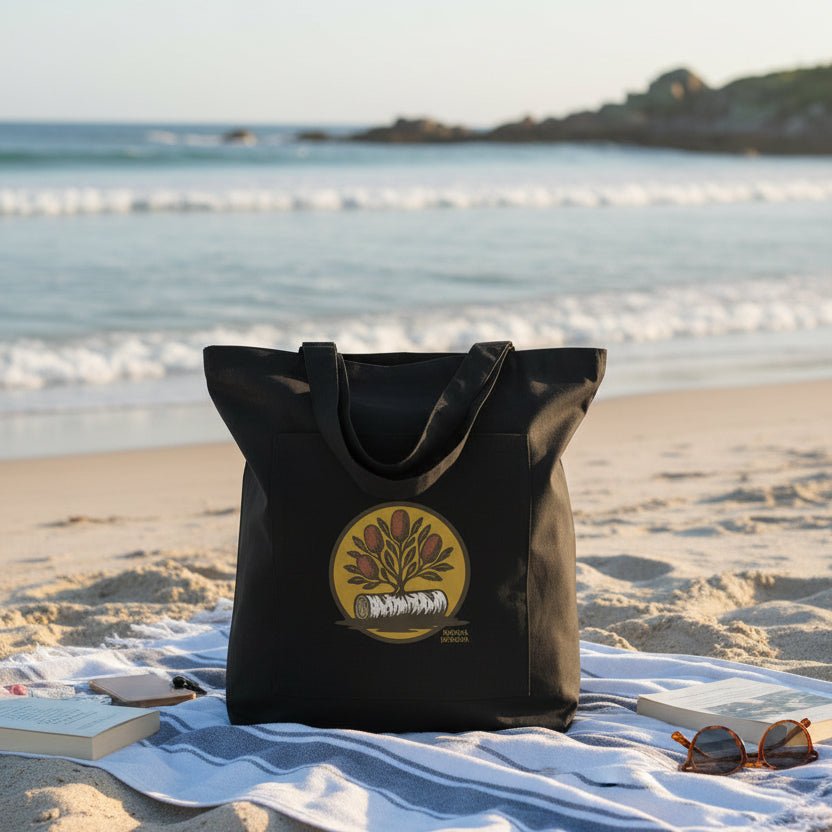 Bush Emblem Recycled Cotton Tote - Birch & Banksia