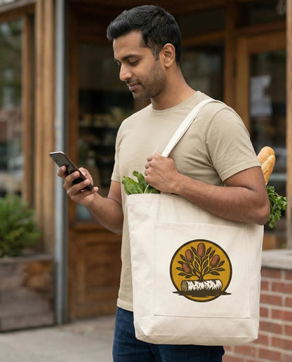 Bush Emblem Recycled Cotton Tote - Birch & Banksia