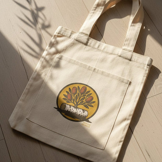 Bush Emblem Recycled Cotton Tote - Birch & Banksia