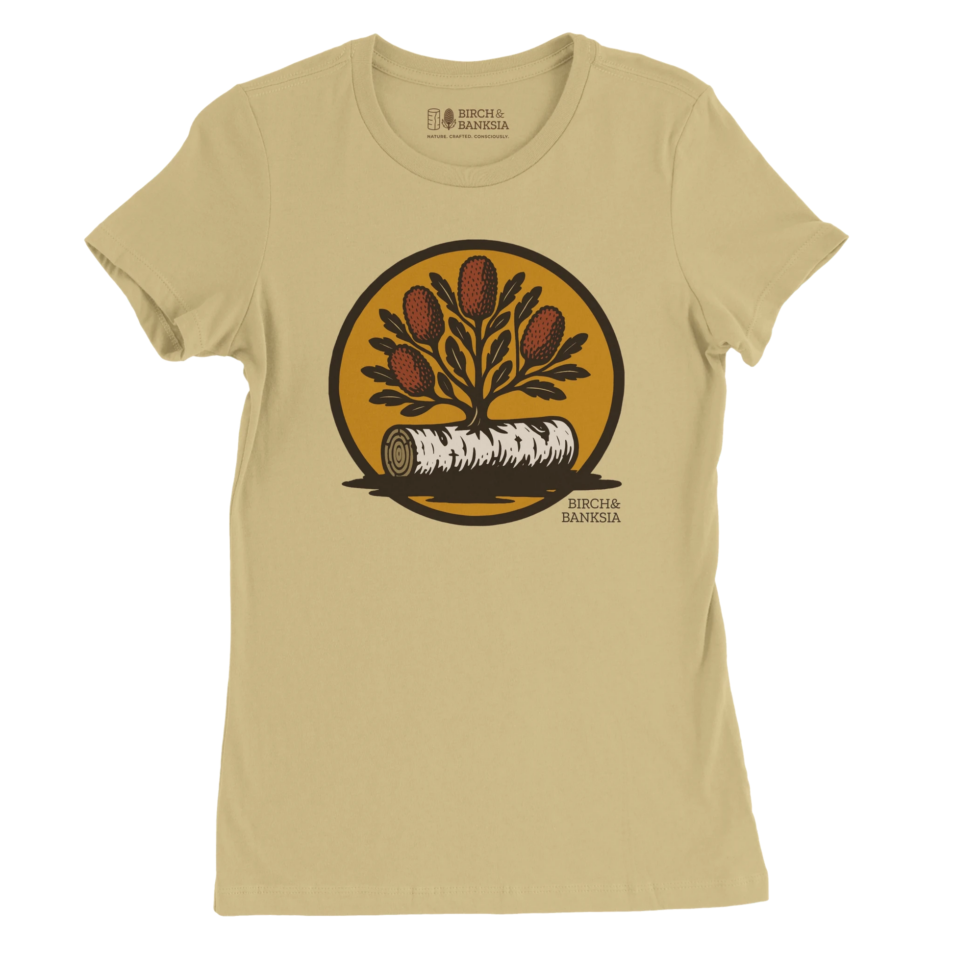 Bush Emblem Women’s Tee - Birch & Banksia