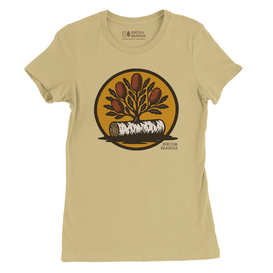 Bush Emblem Women’s Tee - Birch & Banksia