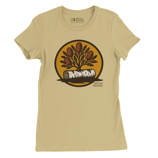 Bush Emblem Women’s Tee - Birch & Banksia