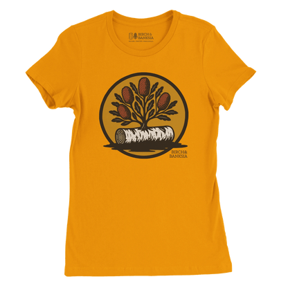 Bush Emblem Women’s Tee - Birch & Banksia