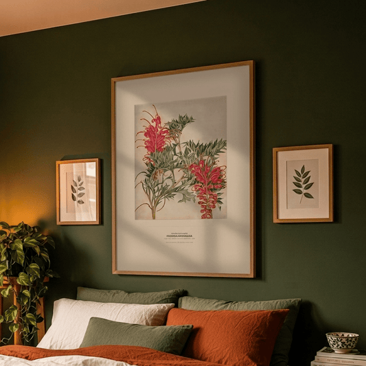 Fuchsia Grevillea Botanical Art Print - Birch & Banksia