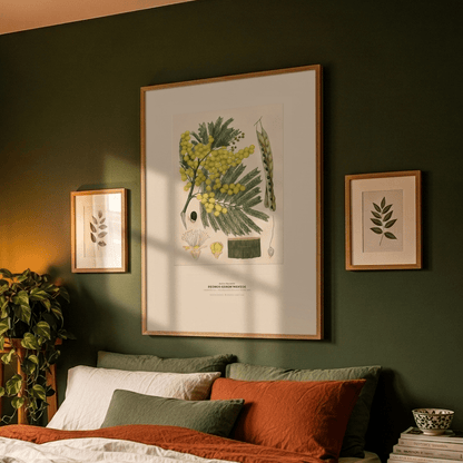 Sydney Green Wattle Botanical Art Print - Birch & Banksia