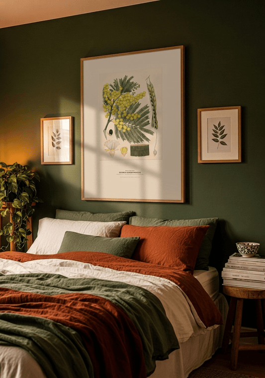 Sydney Green Wattle Botanical Art Print - Birch & Banksia
