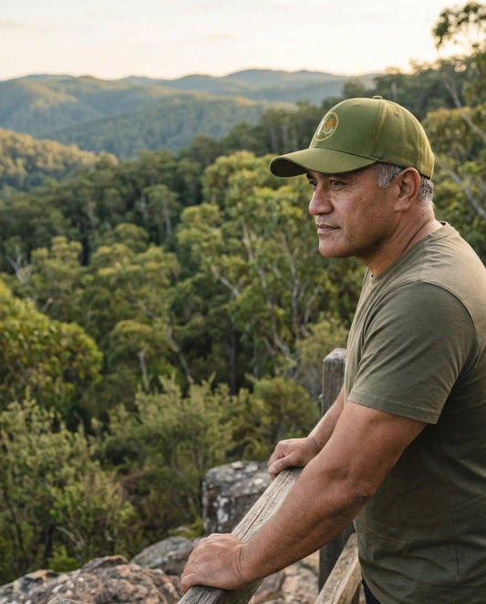 Trail Badge Hemp Cap - Birch & Banksia