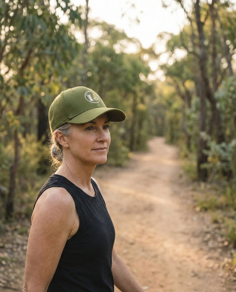 Trail Badge Hemp Cap - Birch & Banksia