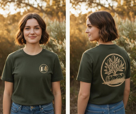 Trail Badge Unisex Tee - Birch & Banksia