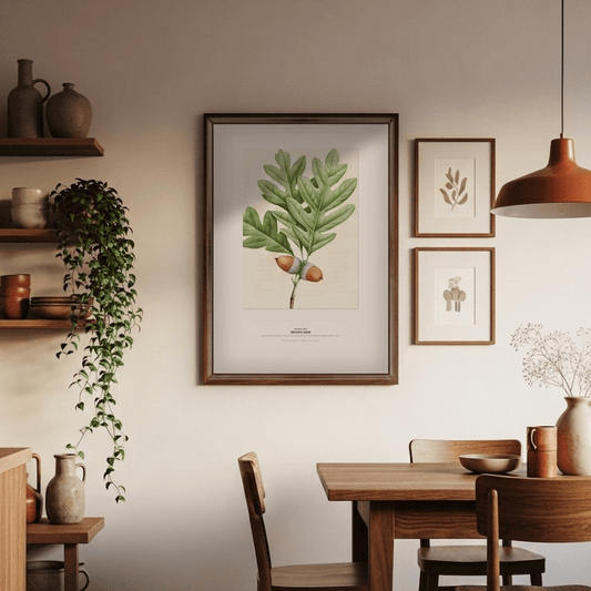 White Oak Botanical Art Print - Birch & Banksia